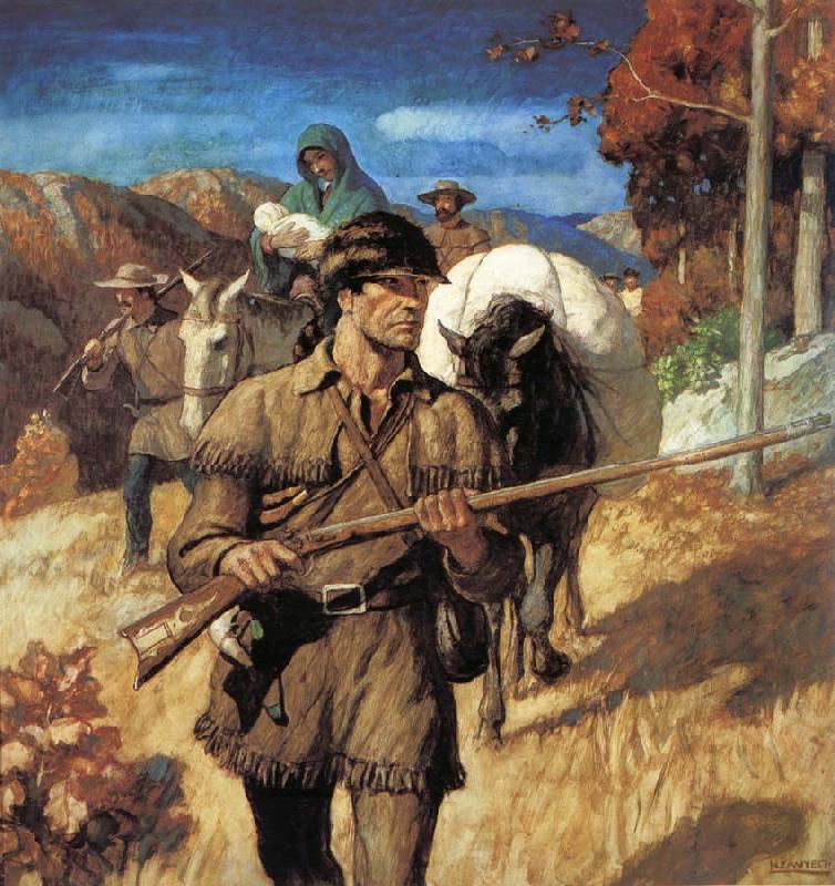NC Wyeth Daniel Boone china oil painting image